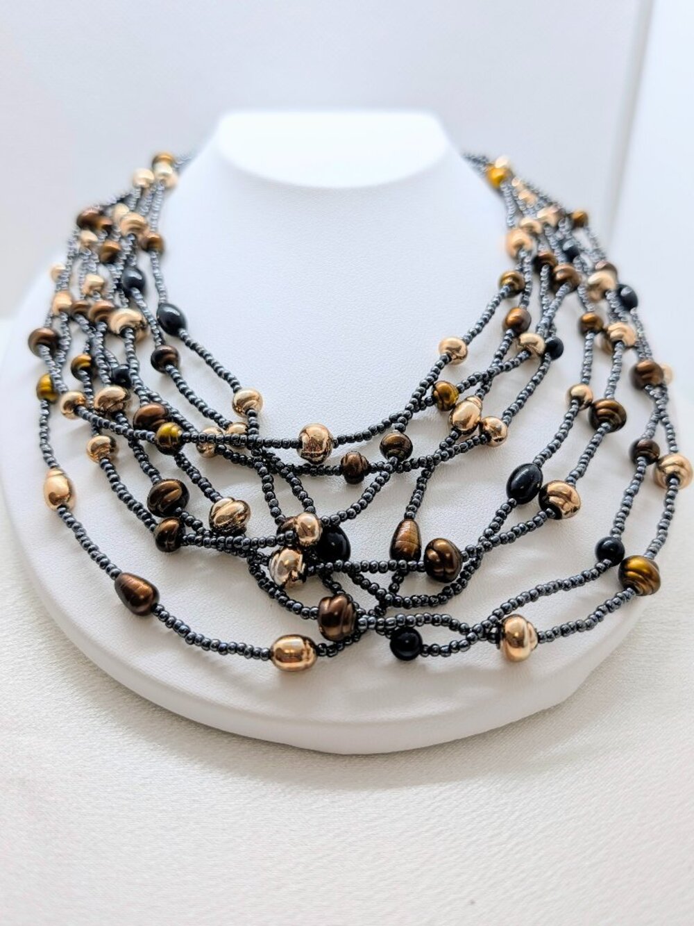 NEW multistrand 16 inch beaded fashion necklace